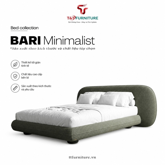 Giường BARI – Vẻ đẹp tối giản cho không gian nghỉ ngơi đẳng cấp