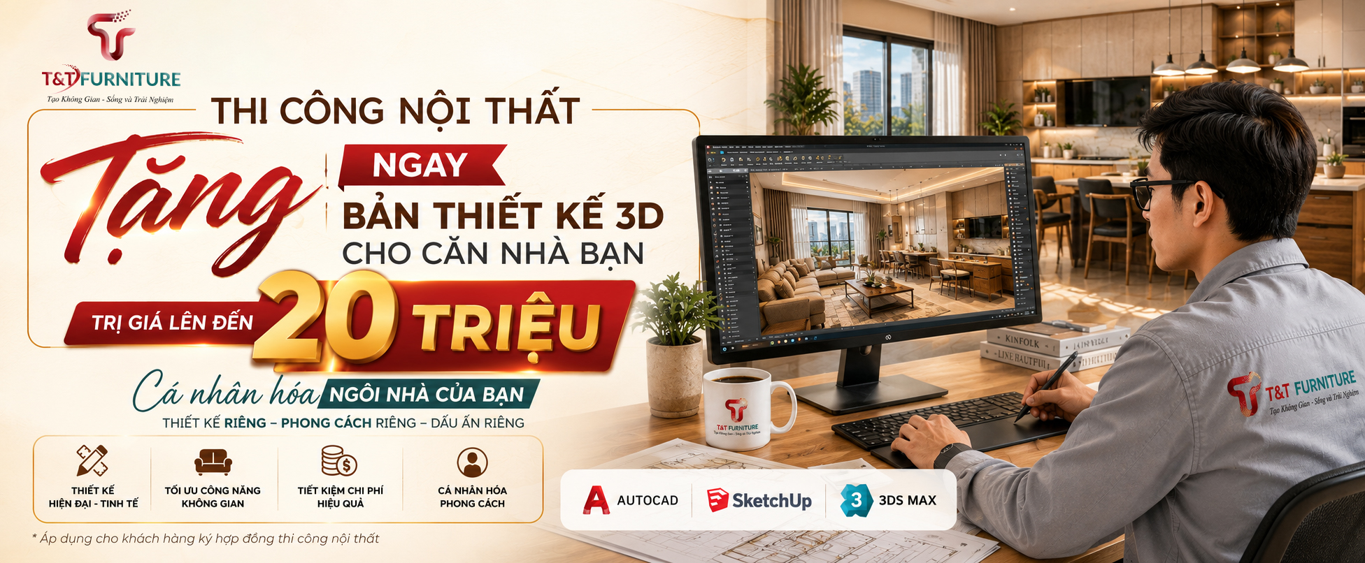 T&T Furniture tặng bản vẽ 3D